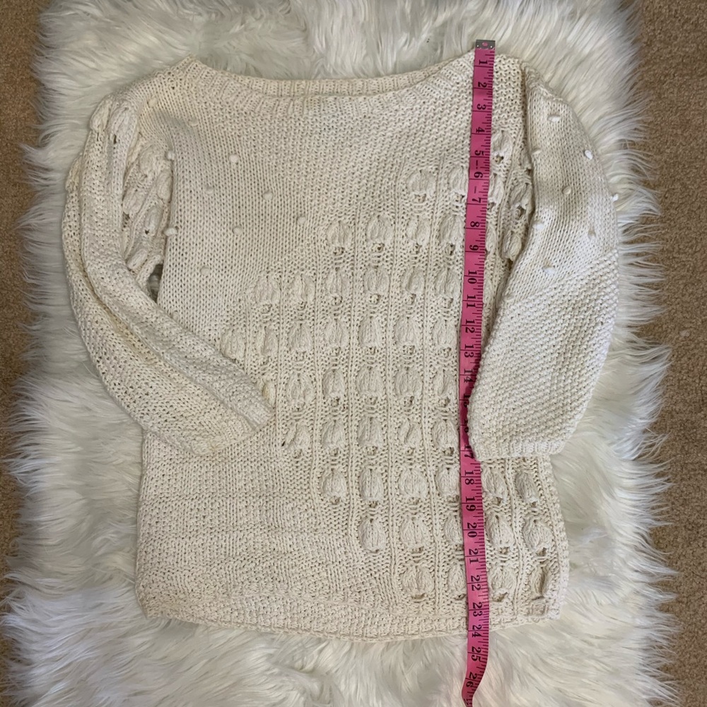 Hot Jazz by Christina Knit by hand! Vintage White boho sweater size medium - Picture 12 of 16